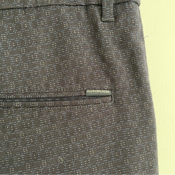 Scotch & Soda Amsterdam Couture Mott Men’s Pants Navy Blue Pleated Pattern 32 - Picture 5 of 12